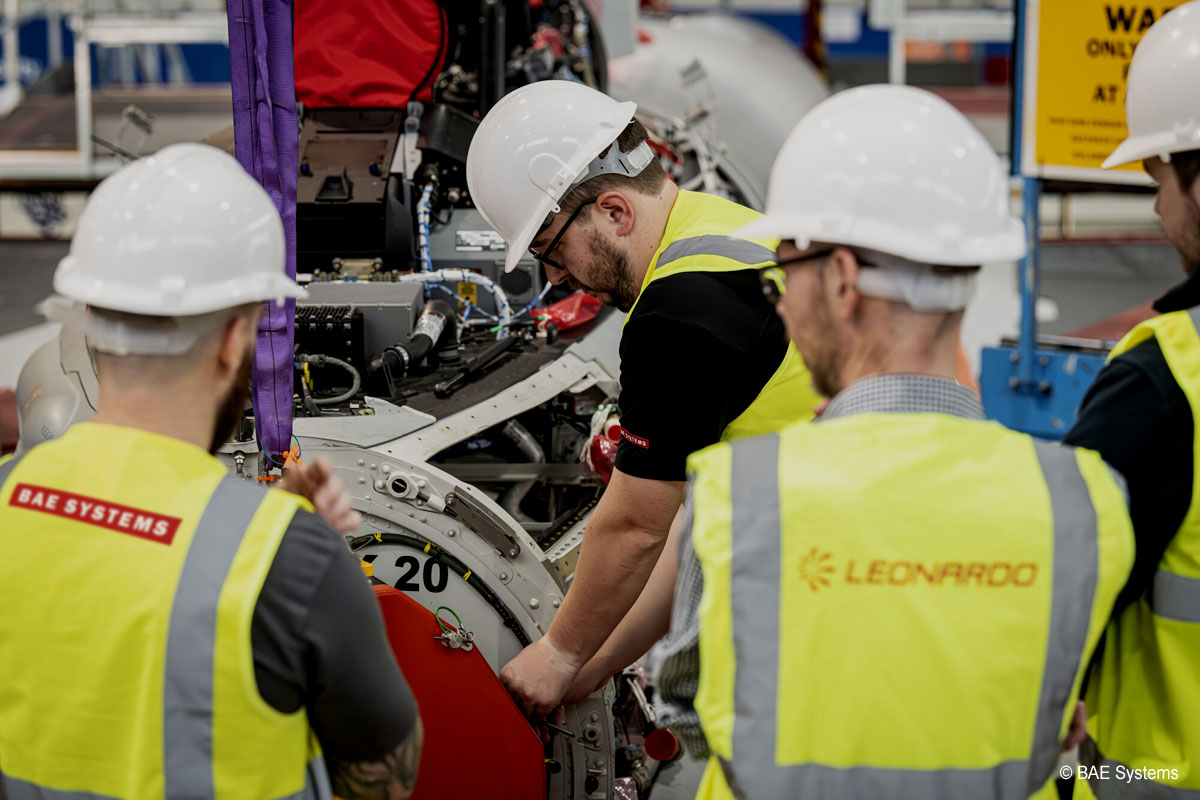 A prototype of the ECRS Mark 2 radar being installed on a test and evaluation aircraft at BAE Systems' facility in Warton, Lancashire, ahead of flight trials this year.