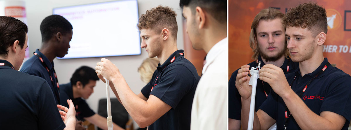 Solomon McKiernan leading Leonardo's team at the IMechE Apprentice Automation Challenge