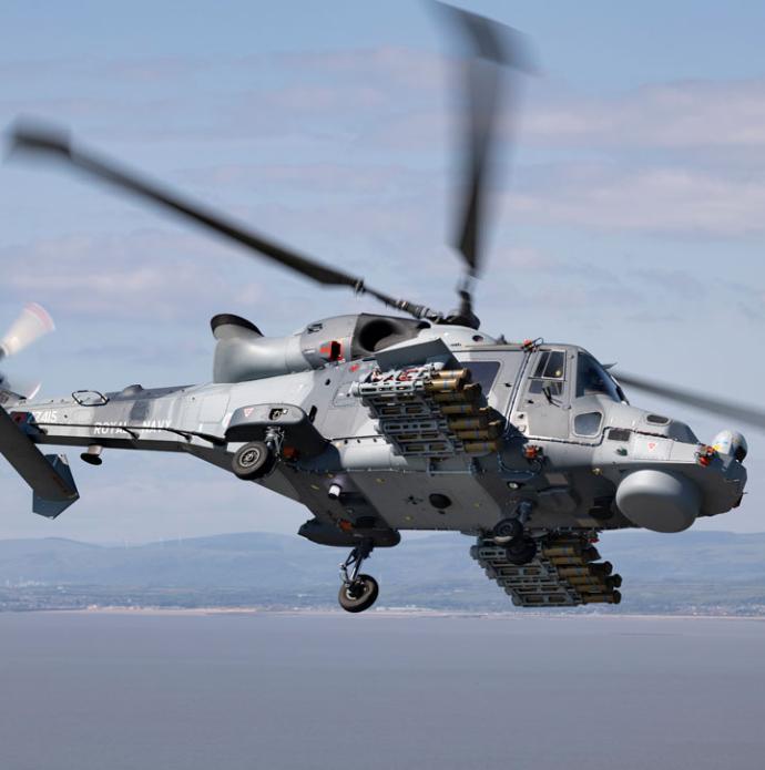 AW159 Wildcat with armed wing attachments