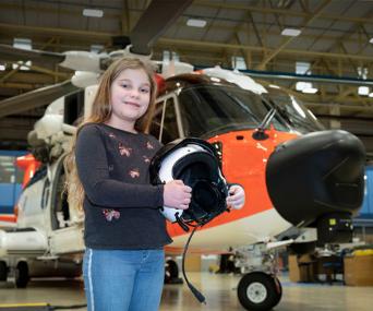 Local Yeovil school girl holding a pilot