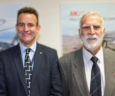 Two of the three generations of one family that has worked on the Lynx helicopter at Leonardo