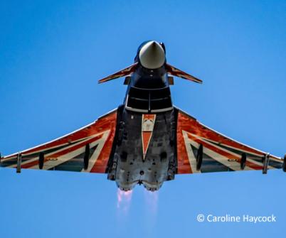 RAF Typhoon Display Team aircraft flying with 2021 season markings © Caroline Haycock
