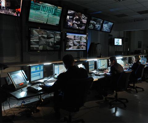 Operatives in a control room 
