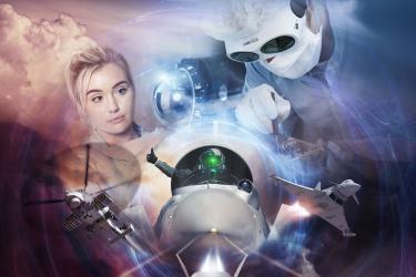 Cover of Leonardo Early Careers brochure showing young people and technology 