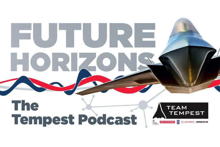 Cover of the Tempest podcast featuring the aircraft concept model and Team Tempest logo