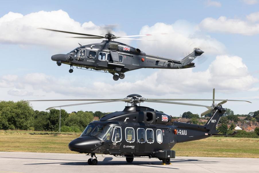 AW149s in flight and on the runway