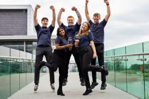 Winning Leonardo team from 2022 IMechE Apprentice Automation Challenge