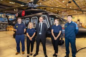 Leonardo Helicopters apprentices with Mark Bolton from Yeovil College