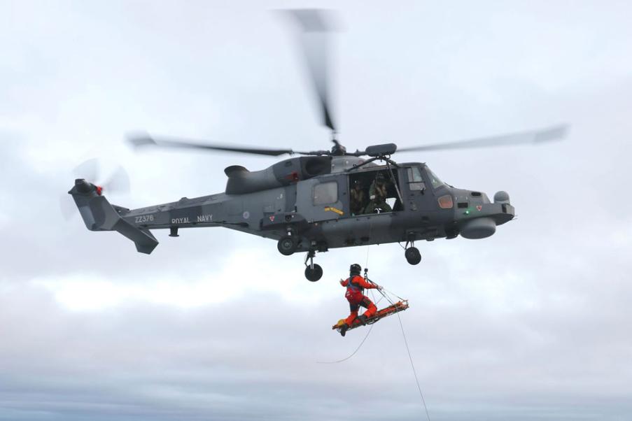 AW159 conducting a rescue mission
