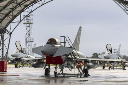 Typhoon display team aircraft with RAF100 livery