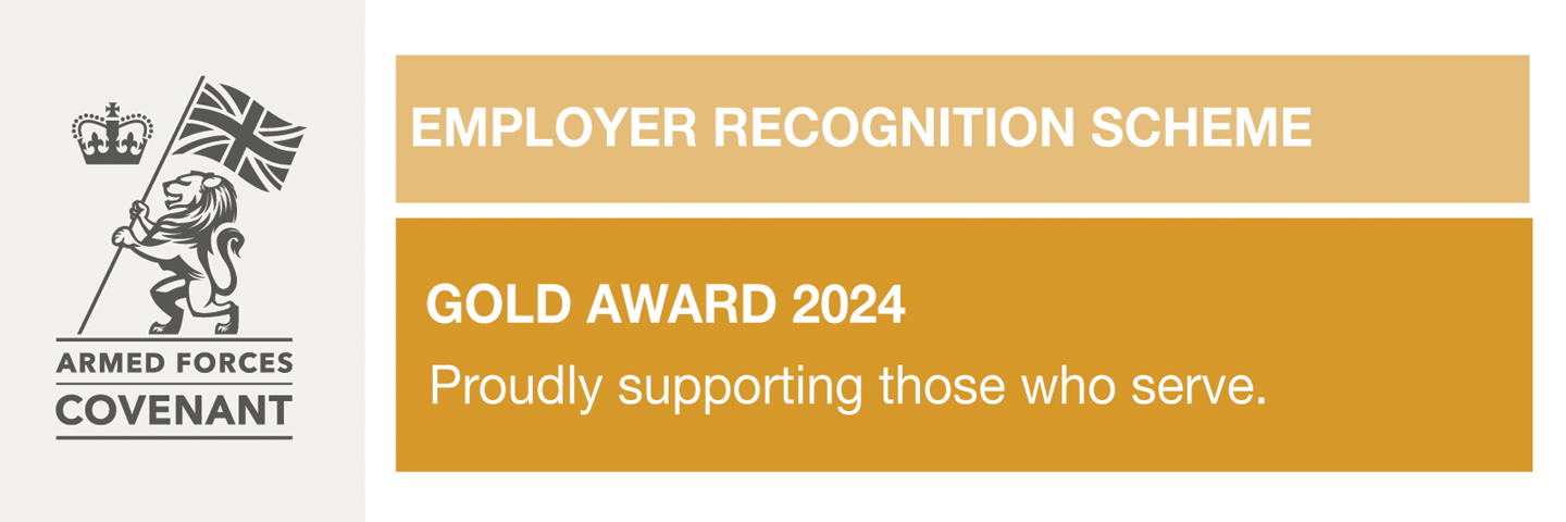 MOD Employer Recognition Scheme gold award logo