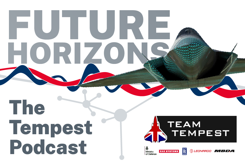 Cover of the Tempest podcast featuring the aircraft concept model and Team Tempest logo