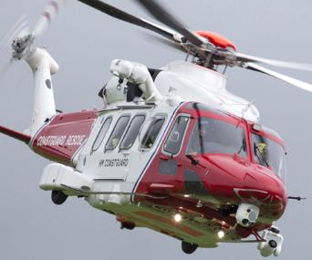 AW189 coastguard rescue helicopter in flight