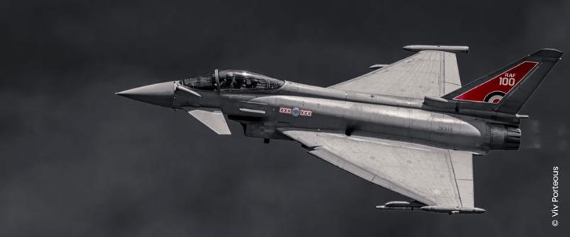 Typhoon display team aircraft with RAF100 livery