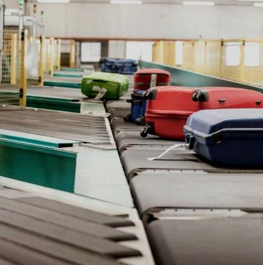 Luggage on a baggage handling system carousel 